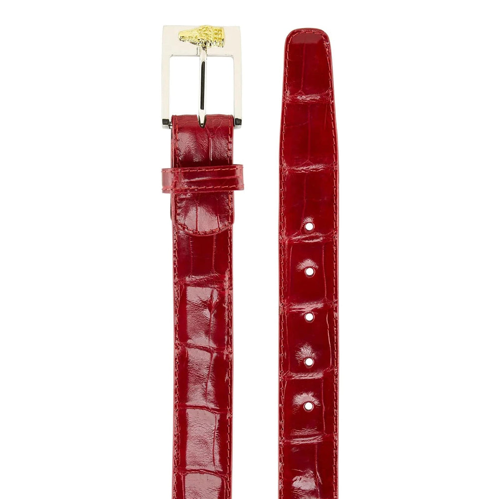 Mens Alligator Belt Alligator Dress Belt in Red