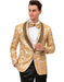 Mens Paisley Jeweled Shawl  Prom Tuxedo Blazer in Gold - Men's Tuxedo USA