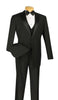 Santorini Collection - Regular Fit Black Tuxedo 4 Piece with Vest Bow Tie