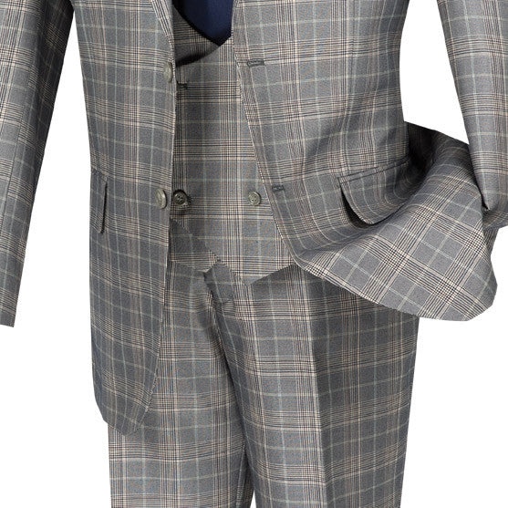 Renaissance Collection - Regular Fit 3 Piece Suit Gray