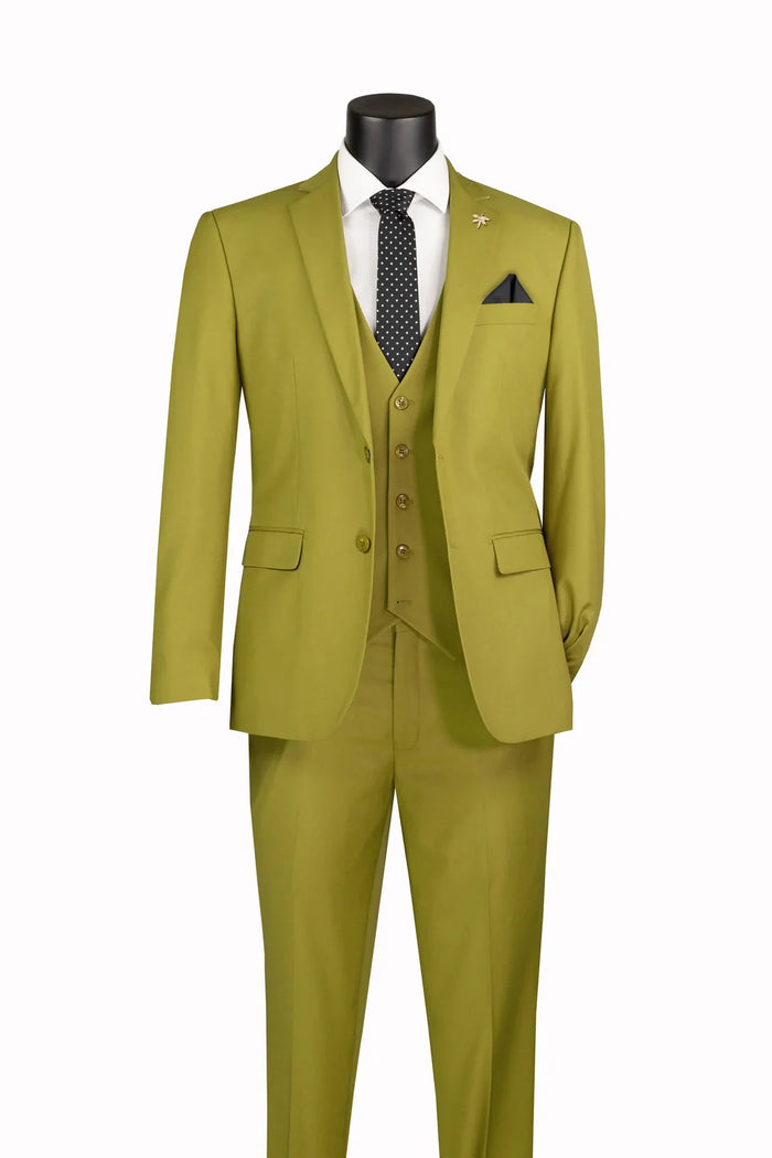 Men's Moss Solid Three Piece Suit