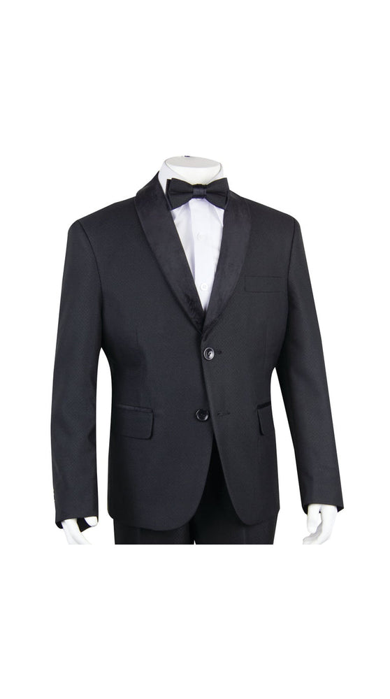 Boys' Black 4-Piece Tuxedo Set