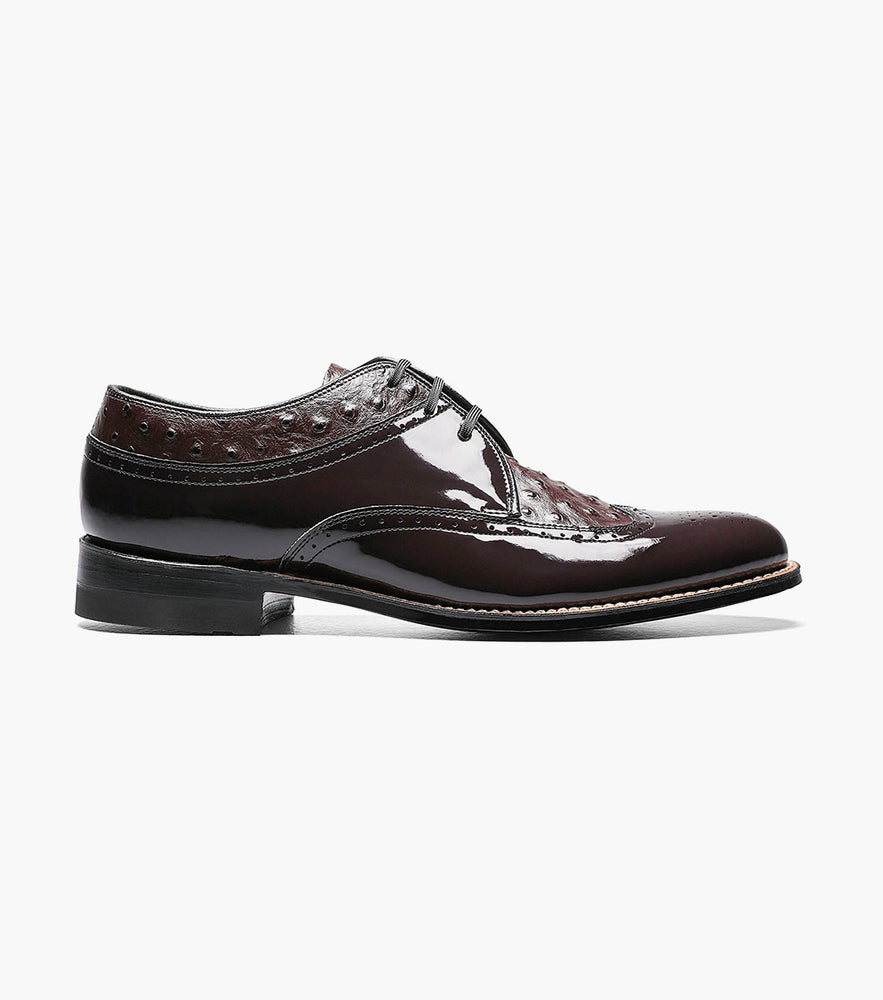 Stacy Adams DAYTON Ostrich Wingtip Oxford Burgundy by Stacy Adams Shoes
