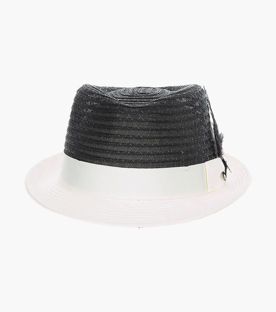 ZAYLEN FEDORA Paper Braided Pinch Front Hat