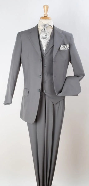 Apollo King Men's 100% Wool 3pc Fashion Suit - Stylish Peak Lapel