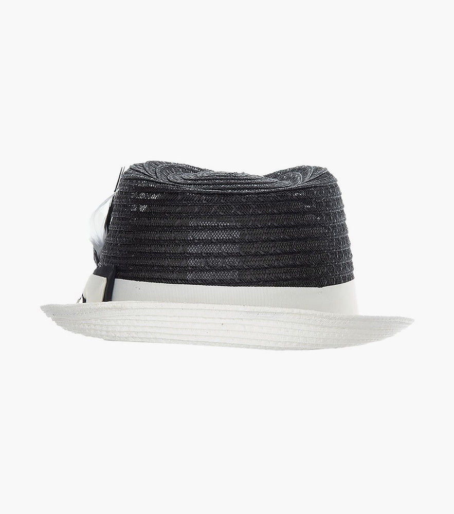 ZAYLEN FEDORA Paper Braided Pinch Front Hat