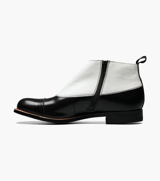 Stacy Adams MADISON Spectator Spat Cap Toe Boot Black w/White by Stacy Adams Shoes