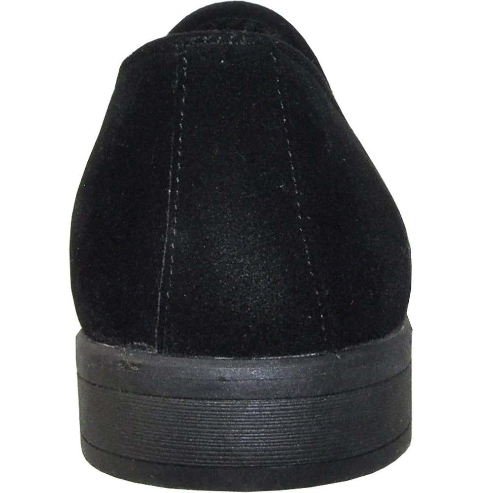 Bravo Mens Vegan Suede Wedding & Prom Slip On Loafer Dress Shoe in Black