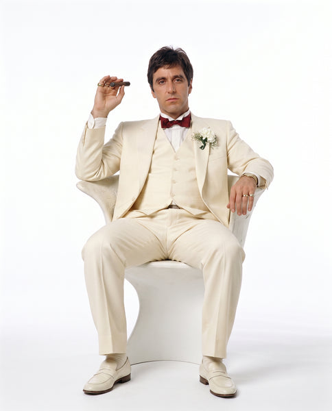 Tony Montana’s Ivory Vested Suit – Classic Ivory 3 Piece Suit for Wedding, Formal and Evening Wear