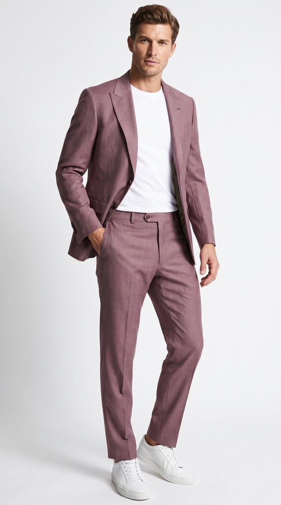 Men’s Mauve 2-Piece Suit – Classic Two-Button Wedding, Prom and Business Suit