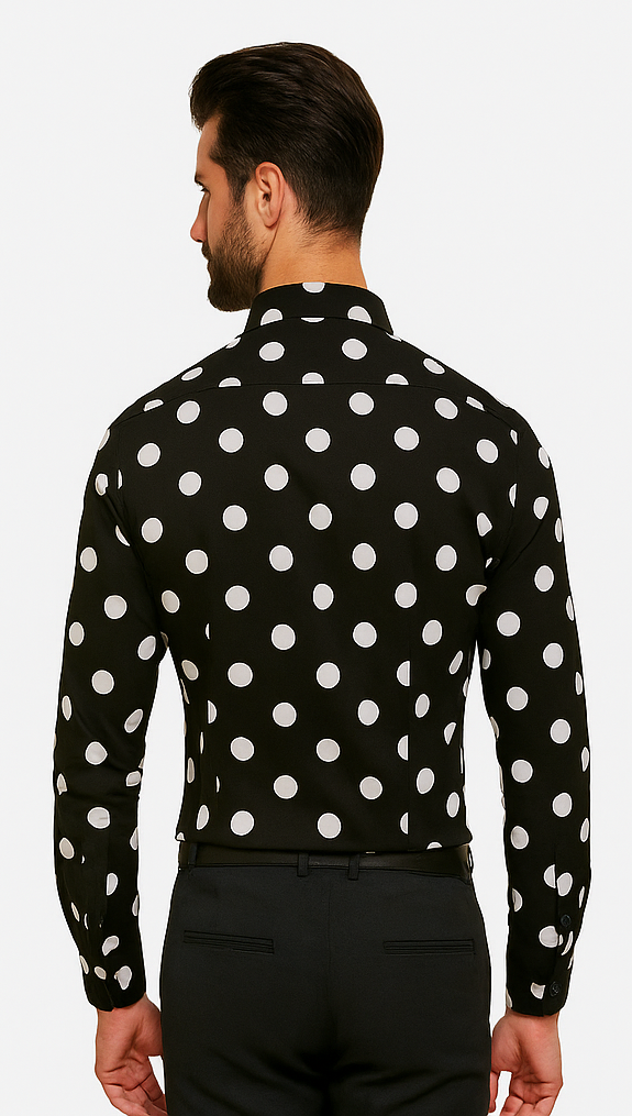 100% Cotton Dress Shirt Polka Dot Pattern Formal Or Casual Multi-color Men's Dress Shirt
