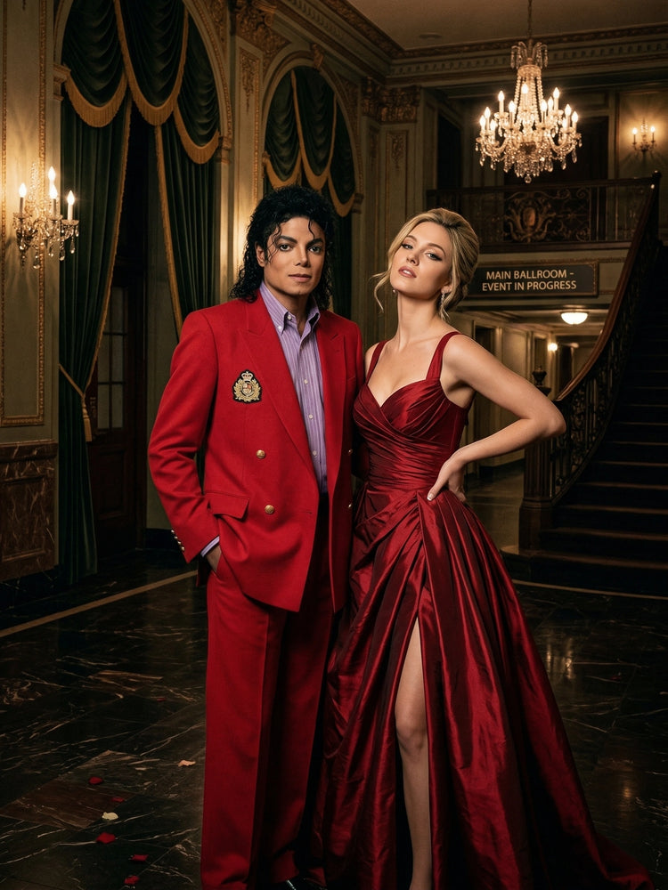 Men’s Red Suit Jacket – Michael Jackson Inspired Double-Breasted Blazer, Classic Formal Party & Dinner Wear, Vintage Stage Style