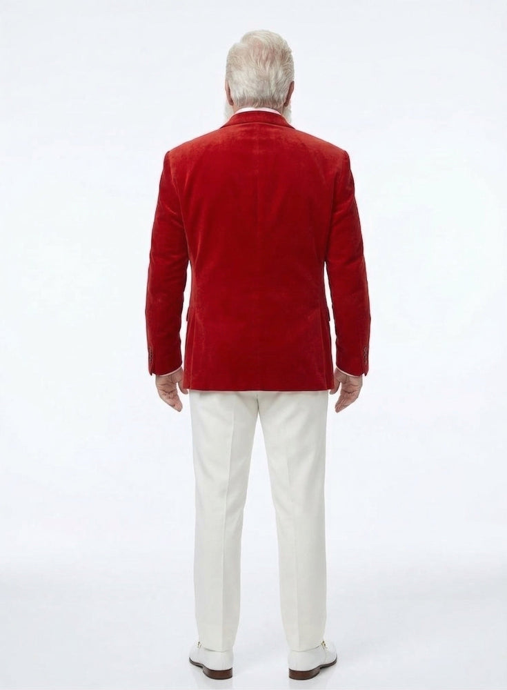 Men’s Red Velvet Blazer Santa Clauses Tim Allen Inspired Jacket – Festive Christmas Party Blazer, Holiday Costume Jacket Christmas New Year