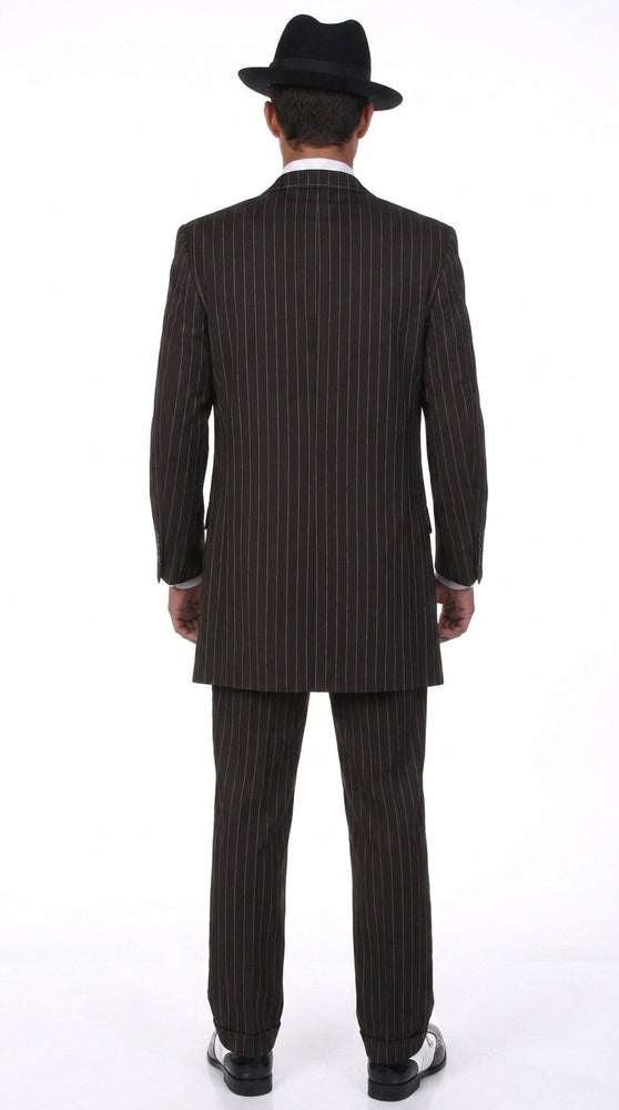 Men’s Black Pinstripe Zoot Suit – 3-Piece Gangster, Formal Suit 1920s Pimp Suit