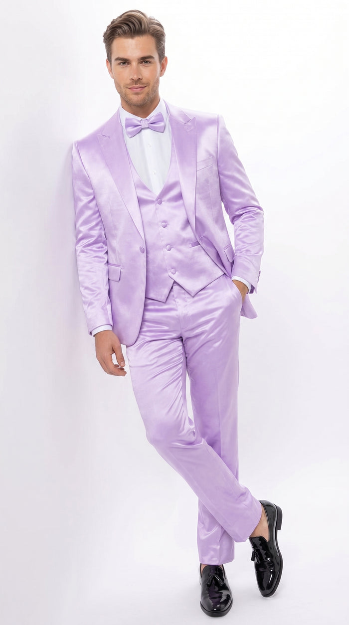 Men’s Lavender Tuxedo – Shiny Light Purple Wedding & Prom Tuxedo Suit