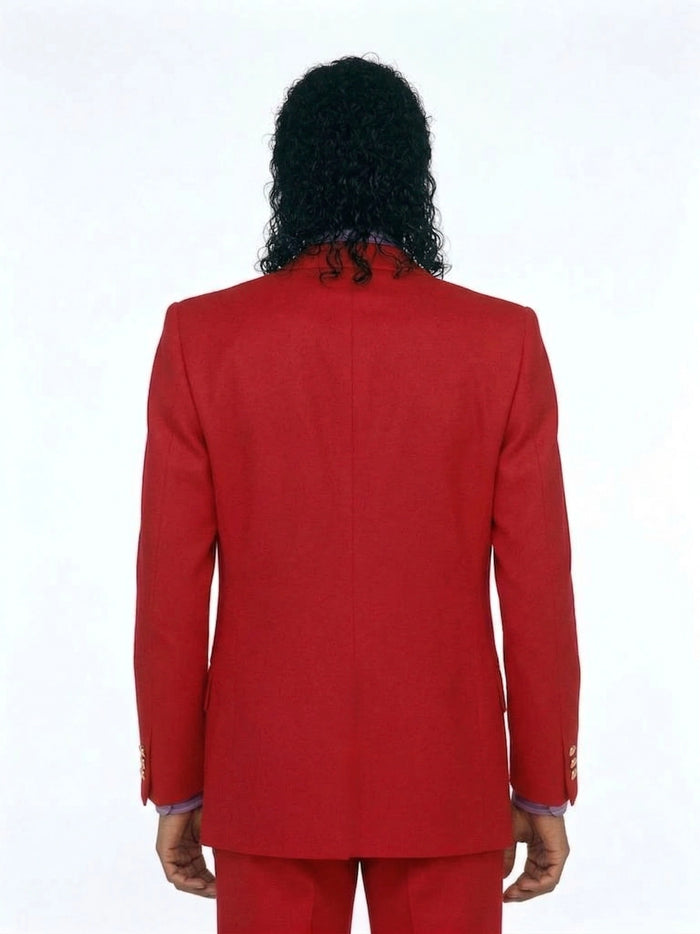 Men’s Red Suit Jacket – Michael Jackson Inspired Double-Breasted Blazer, Classic Formal Party & Dinner Wear, Vintage Stage Style