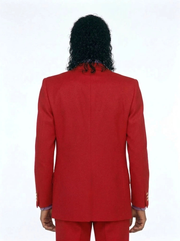 Men’s Red Suit Jacket – Michael Jackson Inspired Double-Breasted Blazer, Classic Formal Party & Dinner Wear, Vintage Stage Style