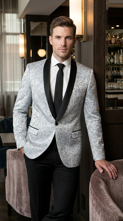 Black and Silver Men Blazers