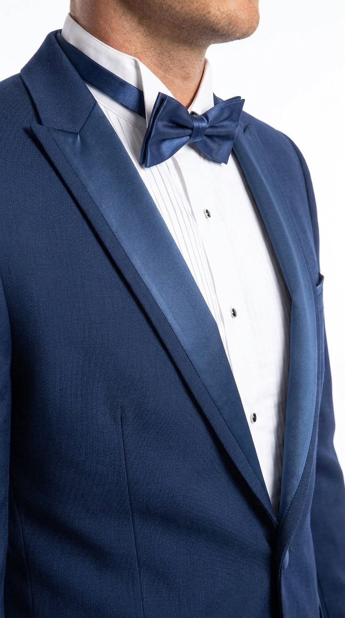 Men’s Saphire Indigo Blue Western Tuxedo Suit, Formal Wedding Prom Cowboy Tuxedo with Blue