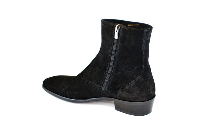C191-1547-Lizard print Black Suede