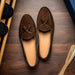 Zelli Franco Classic Tassel Loafers in Nicotine Suede Goatskin