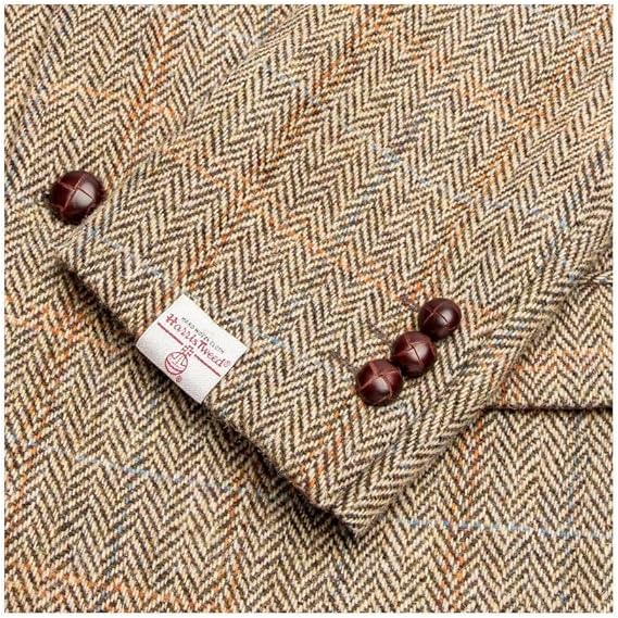 Walker and Hawkes Harris Tweed Blakemore Blazer for Men - Hand-Woven Wool Tweed Jacket with Polyester Lining, Regular Fit