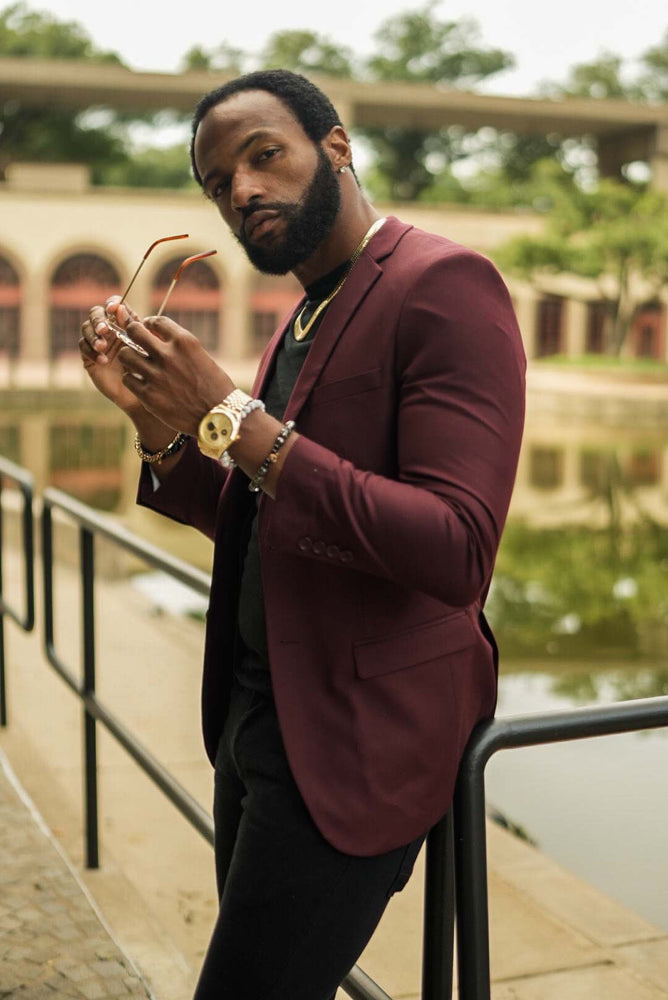 Men's Summer Linen Suit in Baby Blue by Tazzio Suits