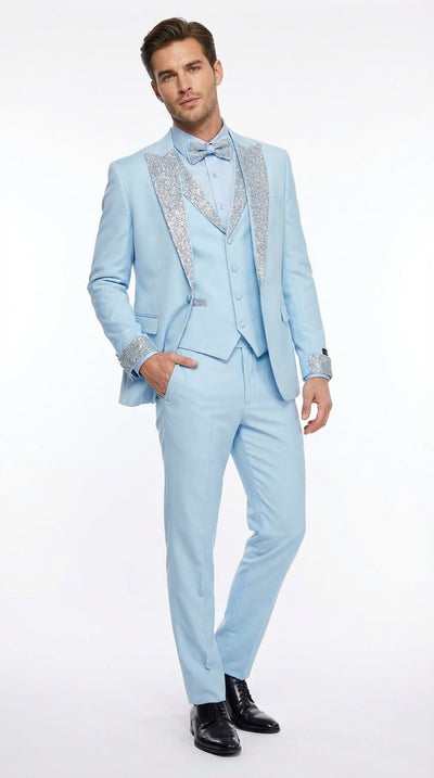baby blue prom suits