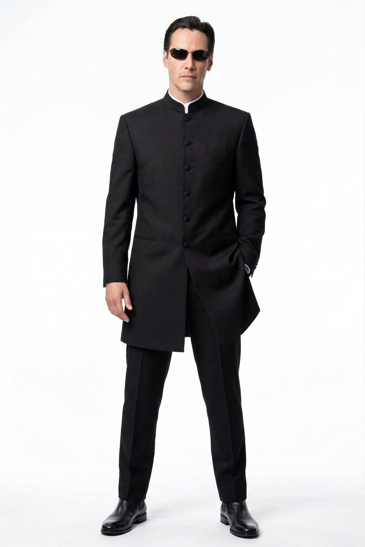 Men’s Black Coat Matrix Keanu Reeves Inspired Long Coat – Classic Mand ...