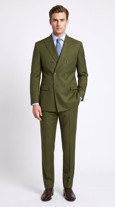 Olive Green Double breasted Suits