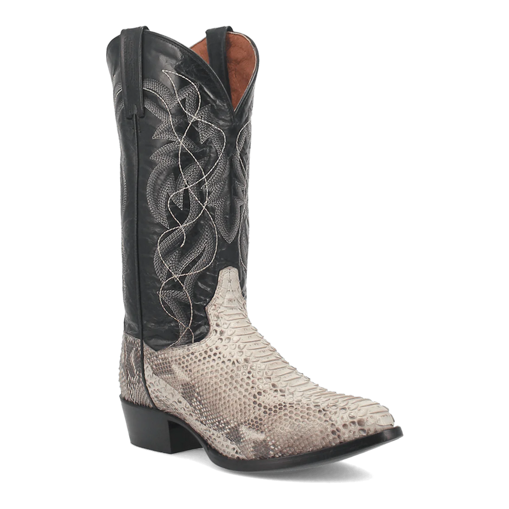 Dan Post Men's Manning Python Snakeskin Round Toe Boots - Natural