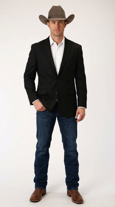 Black Linen Blazer Mens