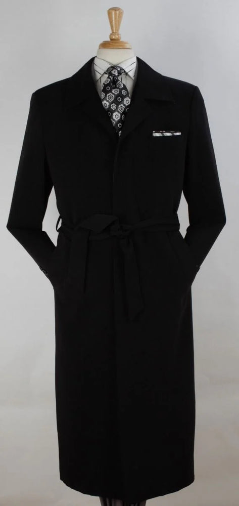 John Knight Men's Full Length Length Top Coat Hidden Buttons