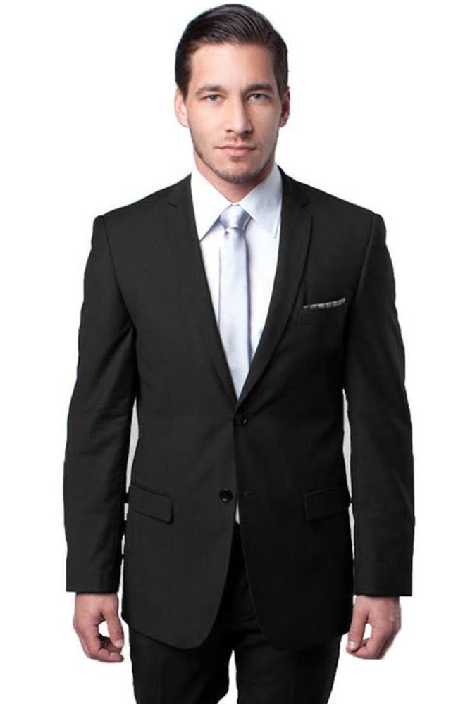Men's Slim Fit Black Wedding Suit by Tazzio Suits