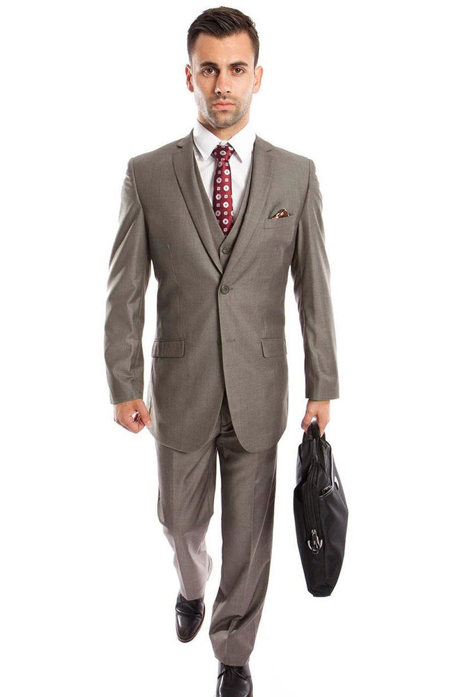 Men's Slim Grey Wedding Suit by Tazzio Suits