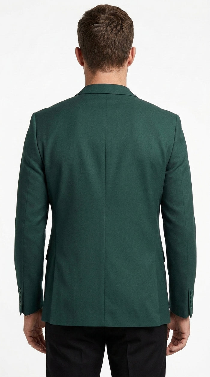 Men’s Hunter Green Blazer – Classic Two Button Sport Coat for Wedding & Formal Wear