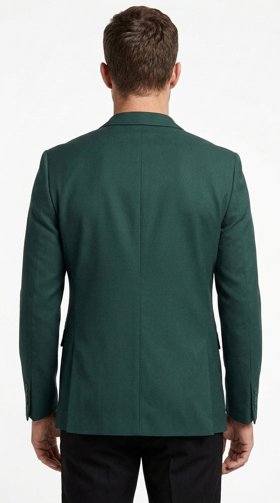 Men’s Hunter Green Blazer – Classic Two Button Sport Coat for Wedding & Formal Wear
