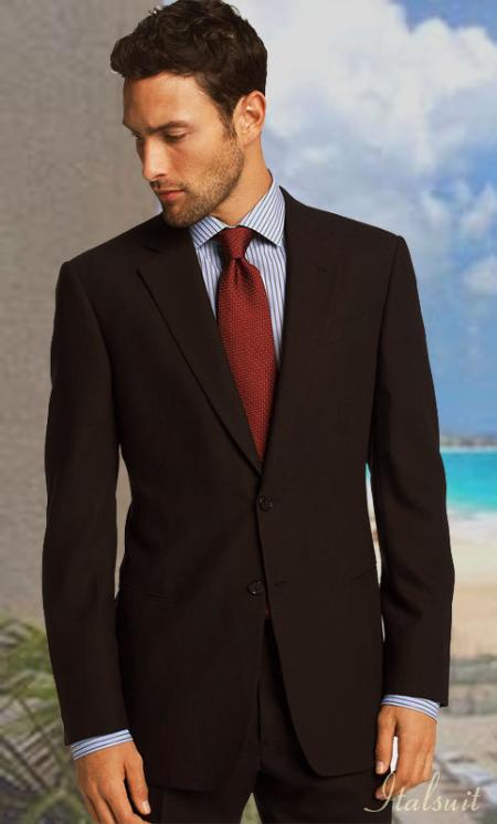 2 BUTTON COLOR DARK NAVY WITH PINSTRIPE Men's SUIT Side VENT BACK JACKET