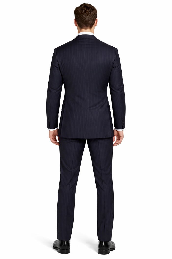 2 BUTTON COLOR CHARCOAL WITH PINSTRIPE Men's SUIT