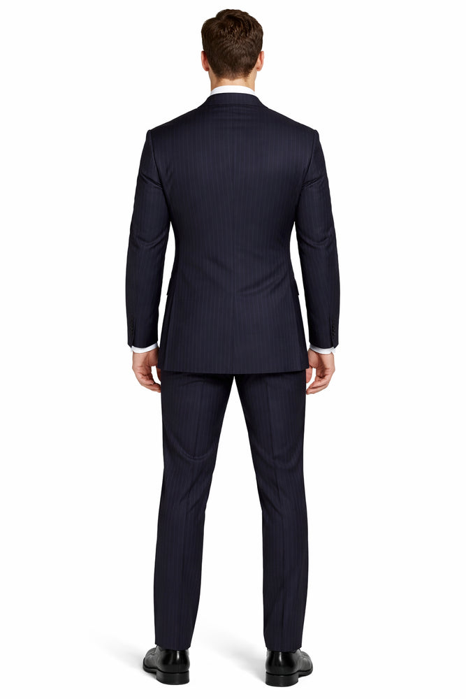 2 BUTTON COLOR CHARCOAL WITH PINSTRIPE Men's SUIT