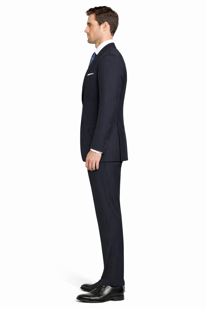 2 BUTTON COLOR CHARCOAL WITH PINSTRIPE Men's SUIT