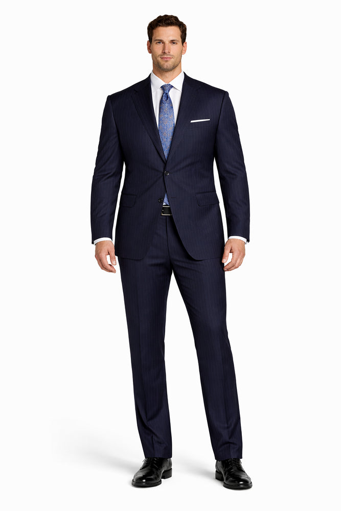 2 BUTTON COLOR CHARCOAL WITH PINSTRIPE Men's SUIT