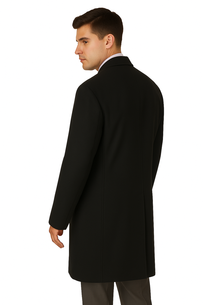 Men's Heavy Wool Overcoat – Classic Full Length Winter Topcoat