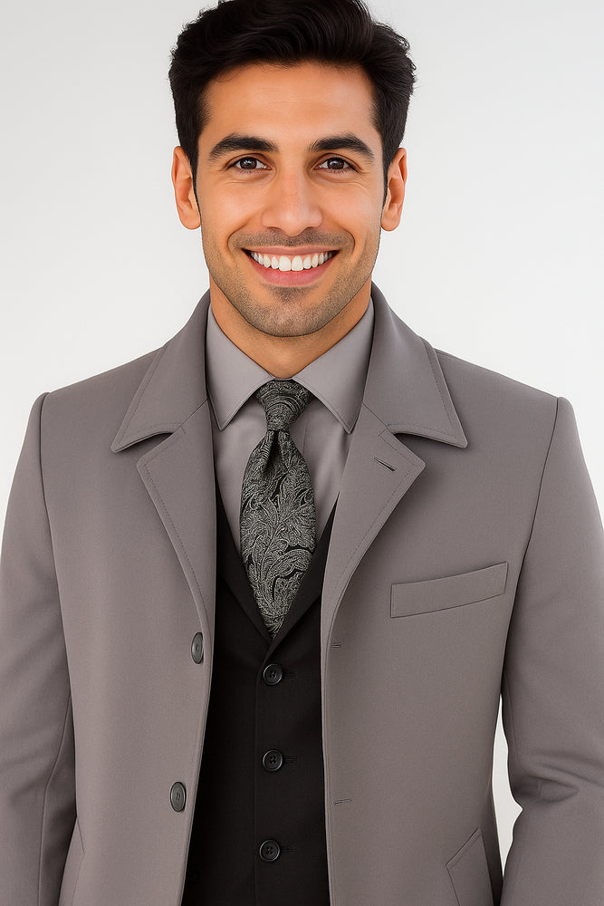 Men's Full Length Overcoat – Classic Winter Long Top Coat
