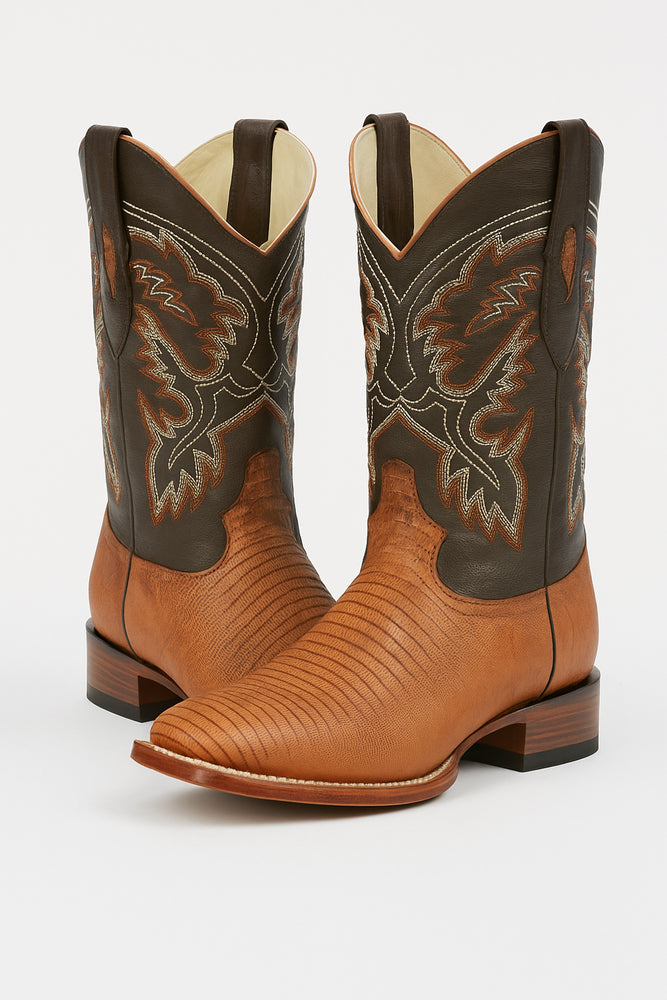 Botas Cuadrada de Armadillo Lizard Original