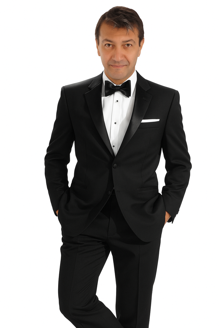 Tiglio 140s Wool 1-button Black Tuxedo