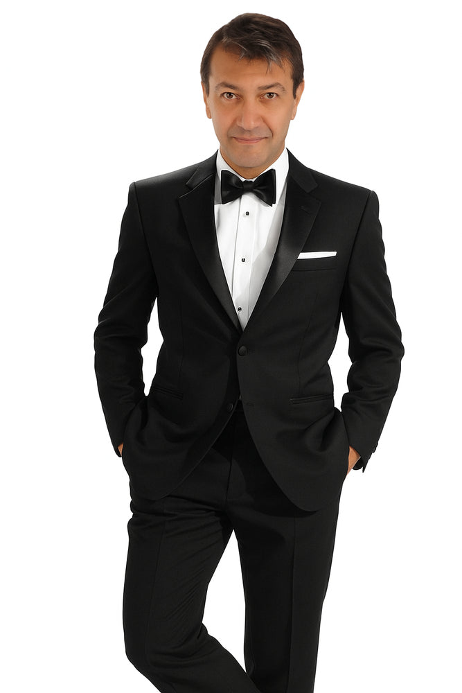 Tiglio 140s Wool 1-button Black Tuxedo