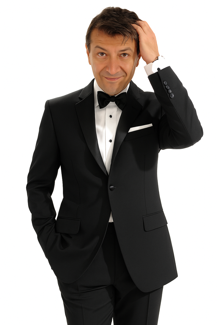 Tiglio 140s Wool 1-button Black Tuxedo