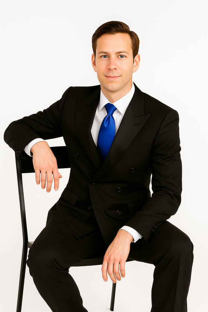 Giorgio Fiorelli Double-Breast Black Stripe Suit