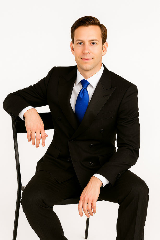Giorgio Fiorelli Double-Breast Black Stripe Suit
